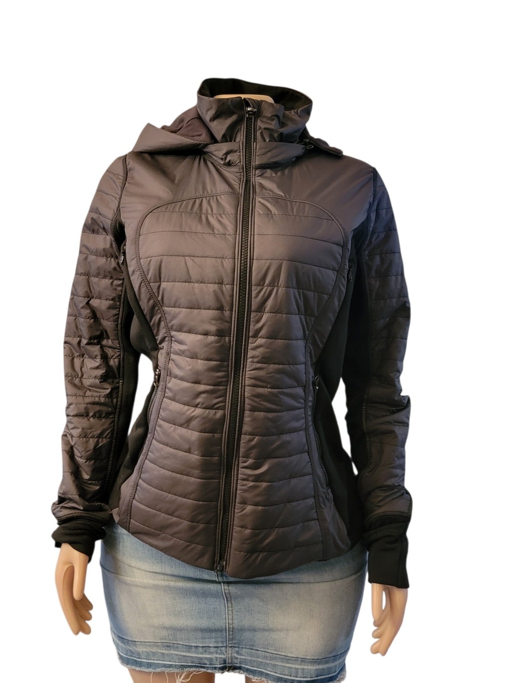 lululemon athletica Quilted Hooded Puffer Jacket - Black Women Size 6
